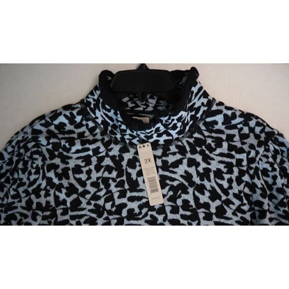 Nic+Zoe Women Plus Sz 2XL Black Multi Climbing Vines Mock Turtleneck Sweater $13 - Picture 6 of 10